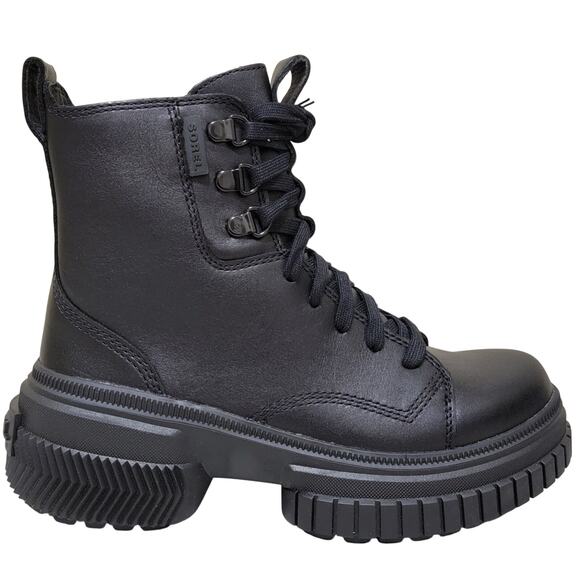 Sorel Women Chunky Combat Boots Ona Ave Boot Lace Up Size US 5 Black Leather - Picture 2 of 6